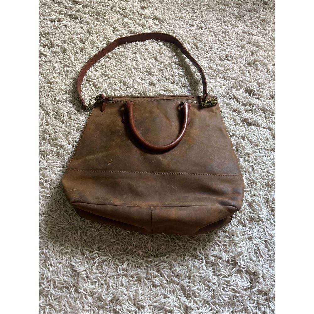 Beautiful Madewell Medium Rustic Brown Transport Tote Soft Saddle Leather
